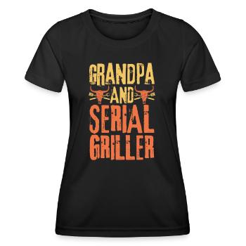 Opa und Seriengriller - Frauen Funktions-T-Shirt - Schwarz - Vorne - AI Model Female 172 light (172cm)