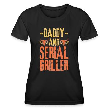 Vater und Seriengriller - Frauen Funktions-T-Shirt - Schwarz - Vorne - AI Model Female 172 light (172cm)
