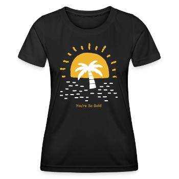 Tu es tellement graphique du désert de soleil doré - T-shirt sport Femme - noir - Devant - AI Model Female 172 light (172cm)