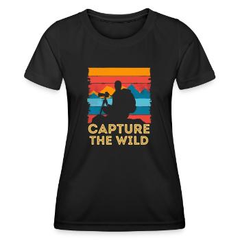 Photography, Nature Photography, Wildlife Photography - Women's Functional T-Shirt - black - Front - AI Model Female 172 light (172cm)