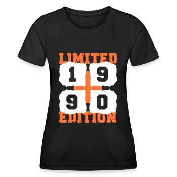 1990 Birthday 32 Years Limited Edition - Women's Functional T-Shirt - black - Front - AI Model Female 172 light (172cm)