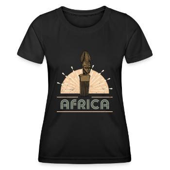 Kamm haar Afro Frisur Spitzhacke Afrkia Geschichte - Frauen Funktions-T-Shirt - Schwarz - Vorne - AI Model Female 172 light (172cm)