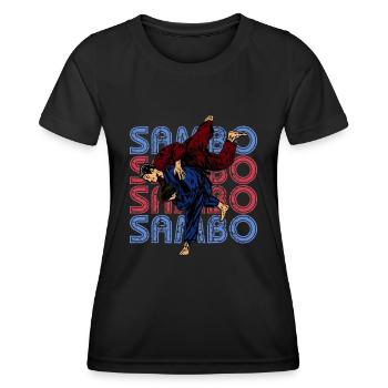Sambo Autodéfense URSS Arts martiaux - T-shirt sport Femme - noir - Devant - AI Model Female 172 light (172cm)