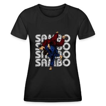 Sambo Autodéfense URSS Arts martiaux - T-shirt sport Femme - noir - Devant - AI Model Female 172 light (172cm)