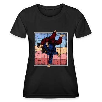 Sambo Soviet Union USSR Russia Sports - Women's Functional T-Shirt - black - Front - AI Model Female 172 light (172cm)