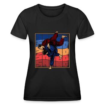 Sambo Union soviétique URSS Russie Sports - T-shirt sport Femme - noir - Devant - AI Model Female 172 light (172cm)