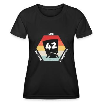 Answer 42 - Women's Functional T-Shirt - black - Front - AI Model Female 172 light (172cm)