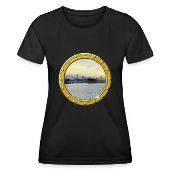 New York Oil Port - Women's Functional T-Shirt - black - Front - AI Model Female 172 light (172cm)