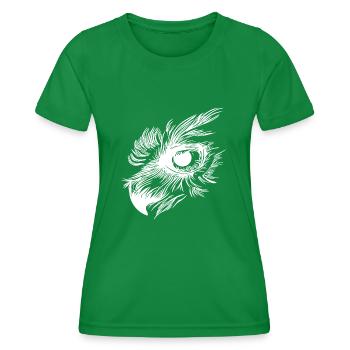 Eule Schnabel - Kauz Auge - Frauen Funktions-T-Shirt - Kelly Green - Vorne - AI Model Female 172 dark (172cm)
