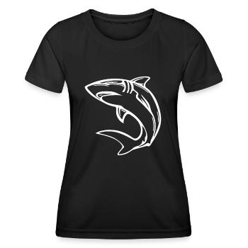 Elegant deep-sea shark - Women's Functional T-Shirt - black - Front - AI Model Female 172 light (172cm)