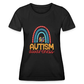 ADHS AUTIST BEHINDERT SYNDROM LIEBE BEWUSST SPRUCH - Frauen Funktions-T-Shirt - Schwarz - Vorne - AI Model Female 172 light (172cm)