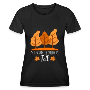 Feuilles d’automne - humeur d’automne - T-shirt sport Femme - noir - Devant - AI Model Female 172 light (172cm)