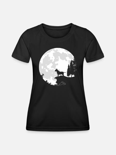 Dog Full Moon Bull Terrier - Women's Functional T-Shirt - black