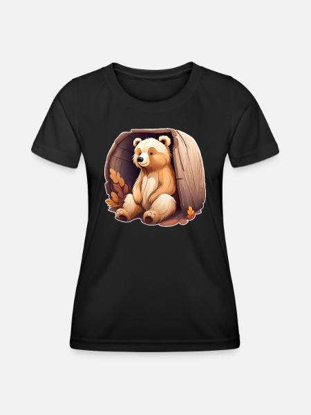 Niedlicher Bär - Frauen Funktions-T-Shirt - Schwarz