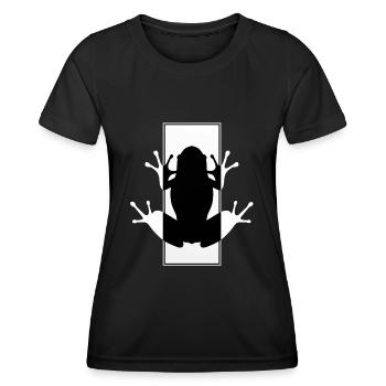 Frosch, Biologie, Amphibien, Lurche, Zoologie - Frauen Funktions-T-Shirt - Schwarz - Vorne - AI Model Female 172 light (172cm)