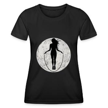 Corde à sauter Corde à sauter Autocollant de saut Chemise - T-shirt sport Femme - noir - Devant - AI Model Female 172 light (172cm)