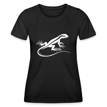 Echse - Frauen Funktions-T-Shirt - Schwarz - Vorne - AI Model Female 172 light (172cm)