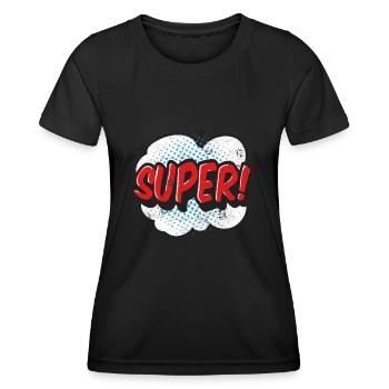 SUPER COMICSTYLE GRAFFITI COMIC 80s MOTIV GESCHENK - Frauen Funktions-T-Shirt - Schwarz - Vorne - AI Model Female 172 light (172cm)