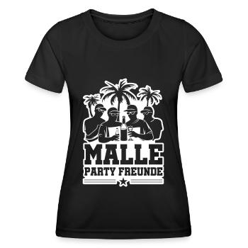 Malle Party Friends Holidays Mallorca - Women's Functional T-Shirt - black - Front - AI Model Female 172 light (172cm)