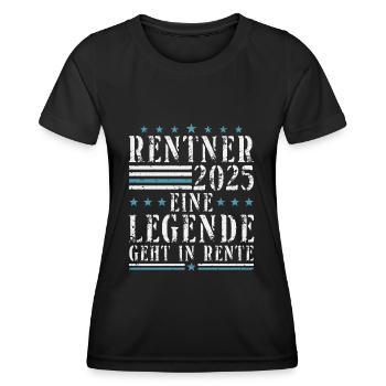 Rentner 2025 Rente Ruhestand 2025 Geschenk - Frauen Funktions-T-Shirt - Schwarz - Vorne - AI Model Female 172 light (172cm)