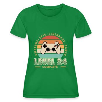 Level 24 years old - Women's Functional T-Shirt - kelly green - Front - AI Model Female 172 dark (172cm)