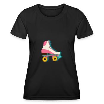 Patins en ligne patinage roller roller - T-shirt sport Femme - noir - Devant - AI Model Female 172 light (172cm)