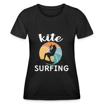 Kitesurfen Kiteboarding Kite Kiten - Frauen Funktions-T-Shirt - Schwarz - Vorne - AI Model Female 172 light (172cm)