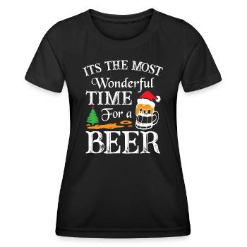 Beer Christmas - Frauen Funktions-T-Shirt - Schwarz - Vorne - AI Model Female 172 light (172cm)