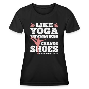 Femmes de yoga - T-shirt sport Femme - noir - Devant - AI Model Female 172 light (172cm)