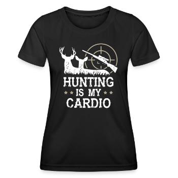 La chasse est mon cardio - T-shirt sport Femme - noir - Devant - AI Model Female 172 light (172cm)