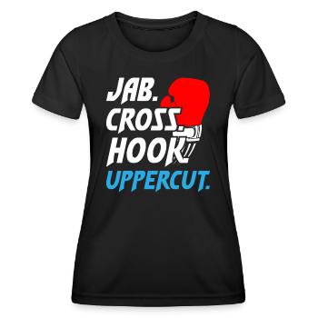 Uppercut de crochet croisé Jab de boxe1 - T-shirt sport Femme - noir - Devant - AI Model Female 172 light (172cm)