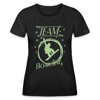 Team Boarding Snowboarding - Frauen Funktions-T-Shirt - Schwarz - Vorne - AI Model Female 172 light (172cm)