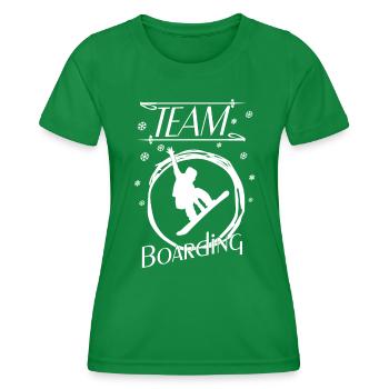 Boarding Snowboarding - Frauen Funktions-T-Shirt - Kelly Green - Vorne - AI Model Female 172 dark (172cm)