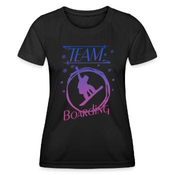 Boarding Snowboarding Boarder - Frauen Funktions-T-Shirt - Schwarz - Vorne - AI Model Female 172 light (172cm)