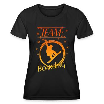 Boarding Snowboarding - Frauen Funktions-T-Shirt - Schwarz - Vorne - AI Model Female 172 light (172cm)