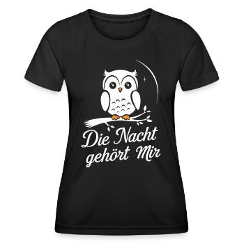oiseau de nuit hibou hibou oiseau - T-shirt sport Femme - noir - Devant - AI Model Female 172 light (172cm)
