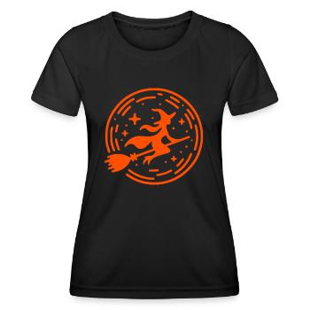 Sorcière volante - Design stylisé d’Halloween - T-shirt sport Femme - noir - Devant - AI Model Female 172 light (172cm)