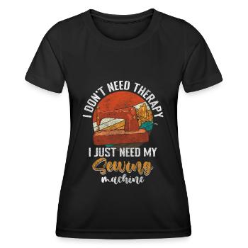Schneiderin Faden - Frauen Funktions-T-Shirt - Schwarz - Vorne - AI Model Female 172 light (172cm)