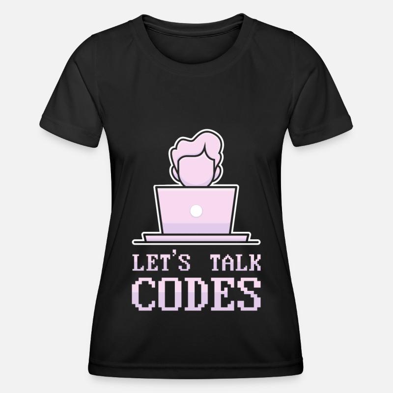 Programmeur Coder Développeur de logiciels - T-shirt sport Femme - noir
