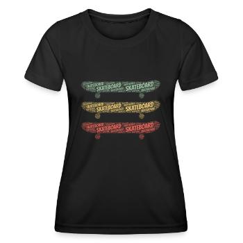 Skateboard Skater Skateboards Skateboarding - Frauen Funktions-T-Shirt - Schwarz - Vorne - AI Model Female 172 light (172cm)