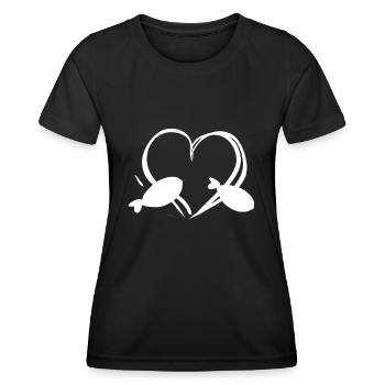 pisces animal rights activists heart - Women's Functional T-Shirt - black - Front - AI Model Female 172 light (172cm)