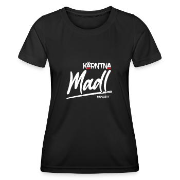 Kärntner Mundart Madl Mädchen - Frauen Funktions-T-Shirt - Schwarz - Vorne - AI Model Female 172 light (172cm)