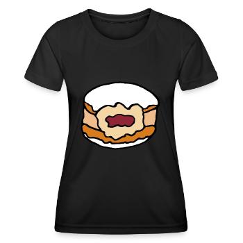 Berliner Krapfen Marmelade Zuckerguss - Frauen Funktions-T-Shirt - Schwarz - Vorne - AI Model Female 172 light (172cm)