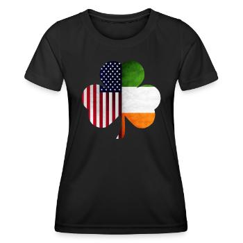 Irlandais et Américain - T-shirt sport Femme - noir - Devant - AI Model Female 172 light (172cm)