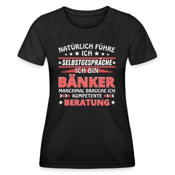Je me parle à vous-même - Édition Banquier - T-shirt sport Femme - noir - Devant - AI Model Female 172 light (172cm)