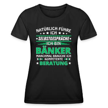 Je me parle à vous-même - Édition Banquier - T-shirt sport Femme - noir - Devant - AI Model Female 172 light (172cm)