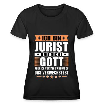 Ich bin Jurist und nicht Gott - Frauen Funktions-T-Shirt - Schwarz - Vorne - AI Model Female 172 light (172cm)