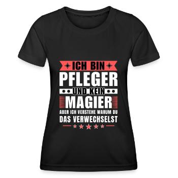 Ich bin Pfleger und kein Magier - Frauen Funktions-T-Shirt - Schwarz - Vorne - AI Model Female 172 light (172cm)