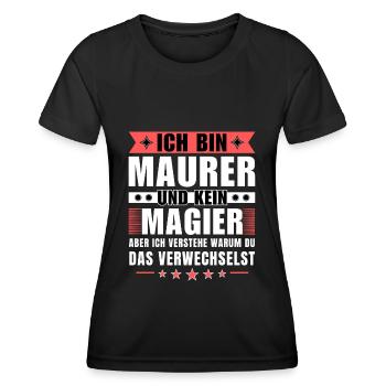 Ich bin Maurer und kein Magier - Frauen Funktions-T-Shirt - Schwarz - Vorne - AI Model Female 172 light (172cm)