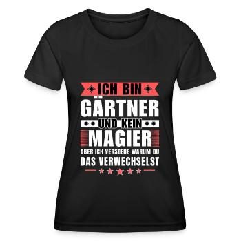 Ich bin Gärtner und kein Magier - Frauen Funktions-T-Shirt - Schwarz - Vorne - AI Model Female 172 light (172cm)